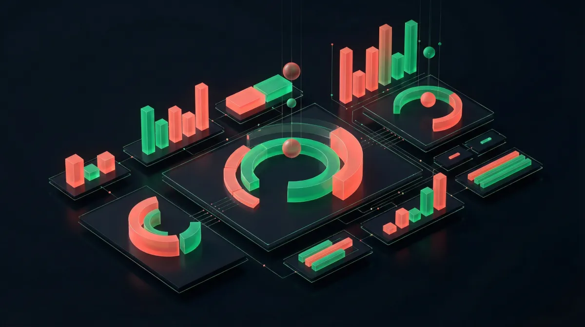 Abstract data visualization representing AI visibility metrics dashboard